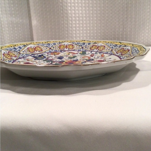 Porcelain Floral Decor Large Charger Platter/Plate Stamped 675- 12” - Picture 6 of 9